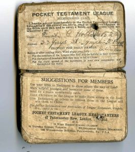 Pocket Testament League Bible with its pledge